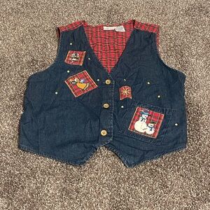 Cabin Creek Christmas vintage Vest petite Lg
